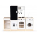 Bucatarie modulara XXL din lemn de joaca copii cu 4 piese interschimbabile cu tabla de scris Led-uri si masina de spalat Bucatarie modulara XXL din lemn de joaca copii cu 4 piese interschimbabile cu tabla de scris Led-uri si masina de spalat